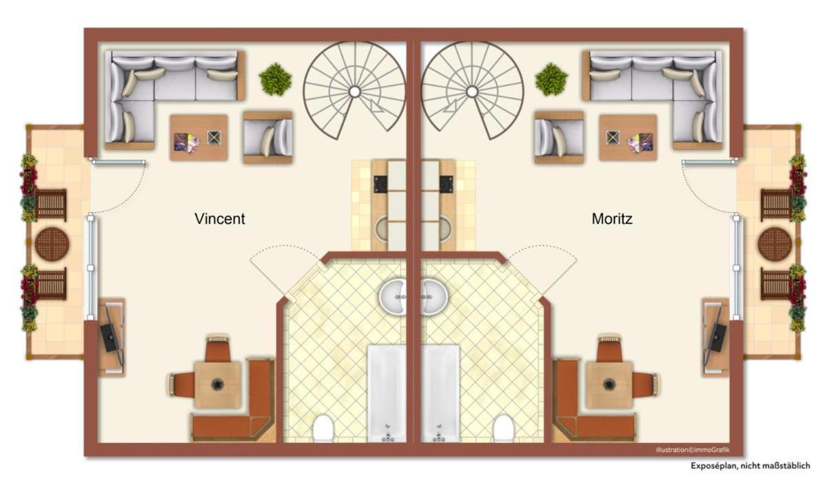Haus Vier Freunde, Vincent Apartment Rostock Luaran gambar